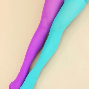 Vibrant Purple and Blue Tights